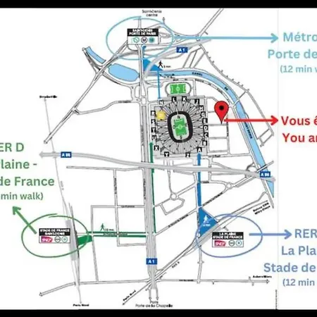 Grand F2 De 50m2 Pour 4 Personnes - Paris 10eme Gare Du Nord, Stade De France *